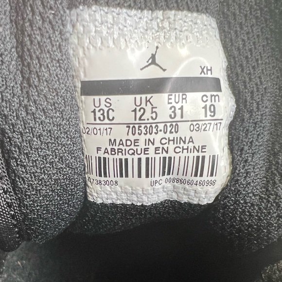 Air Jordan 1 Retro High BG Black GYM Red White Sneaker 13C - Picture 5 of 7